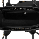 Plush Black Faux Leather Shoulder Bag